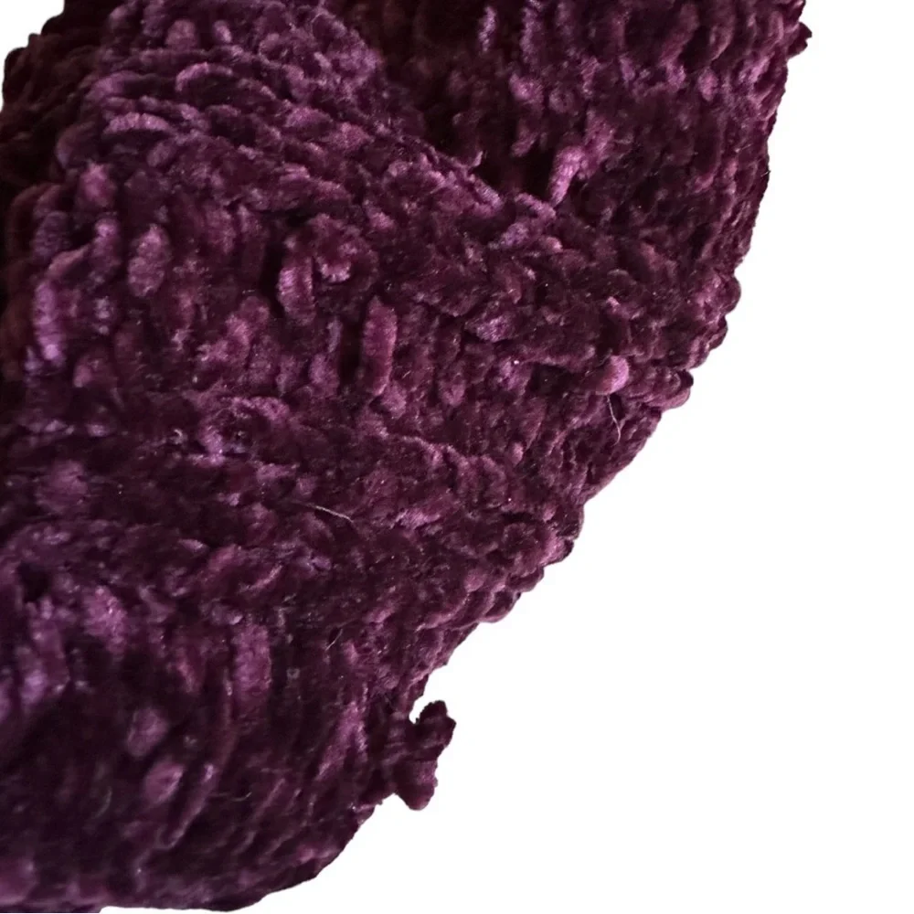Free People Plum Wine Chenille Soft Chunky Knit Infinity Scarf